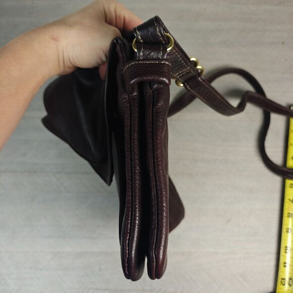 Vintage Elie Handbags Genuine Leather Brown Crossbody Bag USA Made - Picture 11 of 12